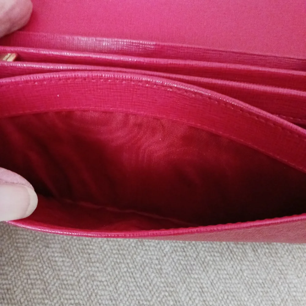 Furla pink saffiano leather wallet